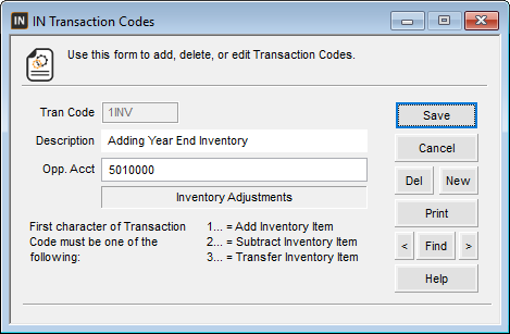 Setting Up Transaction Codes